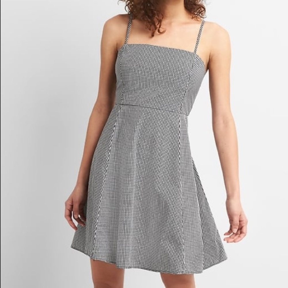 GAP square neck gingham skater dress